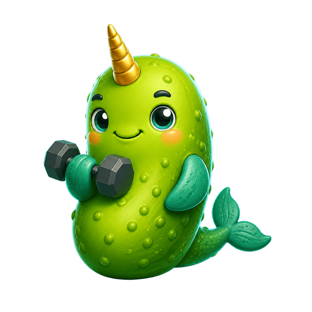Pickle baby narwhal mascot